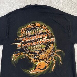 Harley Davidson Shirt Mens Medium Black Las Vegas Scorpion Motorcycle Biker Tee